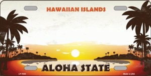 Hawaiian Islands Hawaii Blank State Background Novelty Metal License Plate   HIPLATE2 2T 